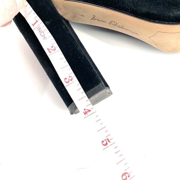 Sam Edelman Black Suede Yvie Lace Up Ankle Bootie - Picture 6 of 7